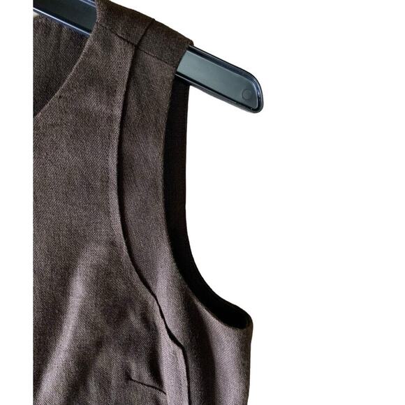 Talbots Brown 100% Dress 8P Sheath Sleeveless Lined Knee Length Zip Closure - Picture 7 of 12